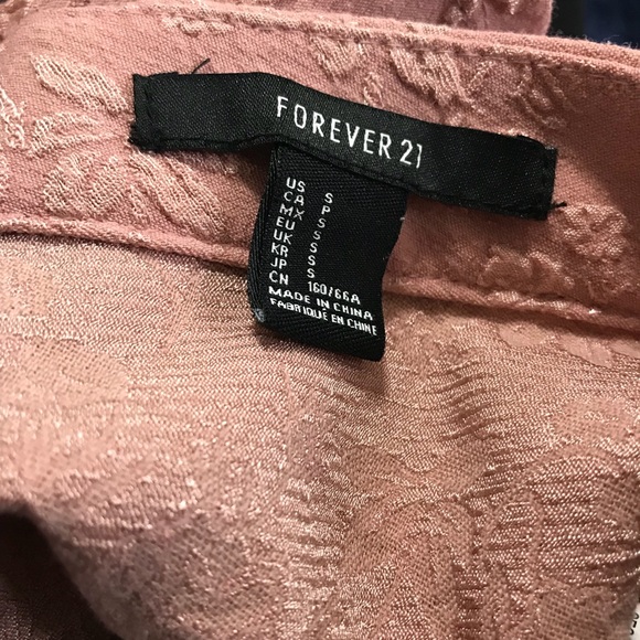 Dusty Rose Skater Skirt w/ Textured Flower Detail - Picture 3 of 6